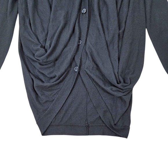 Yoon Cocoon Buttoned Down Black Draped Cardigan - Picture 10 of 13